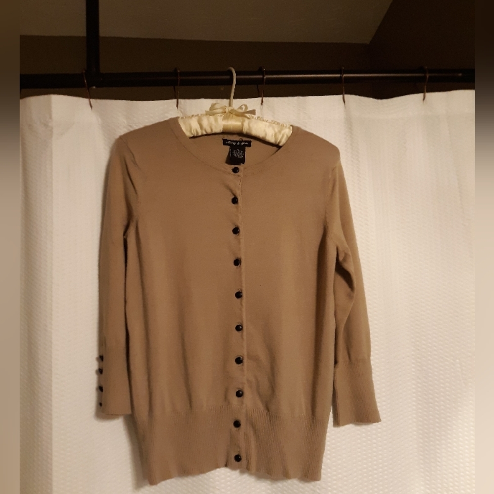 Audrey & Grace. Tan Button Down Sweater. Remember 15% off bundle 3+